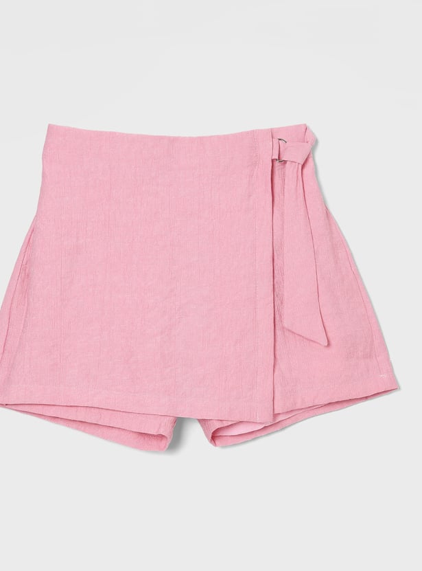 PEPPERMINT Girls Bow-Detailed Top with Skort