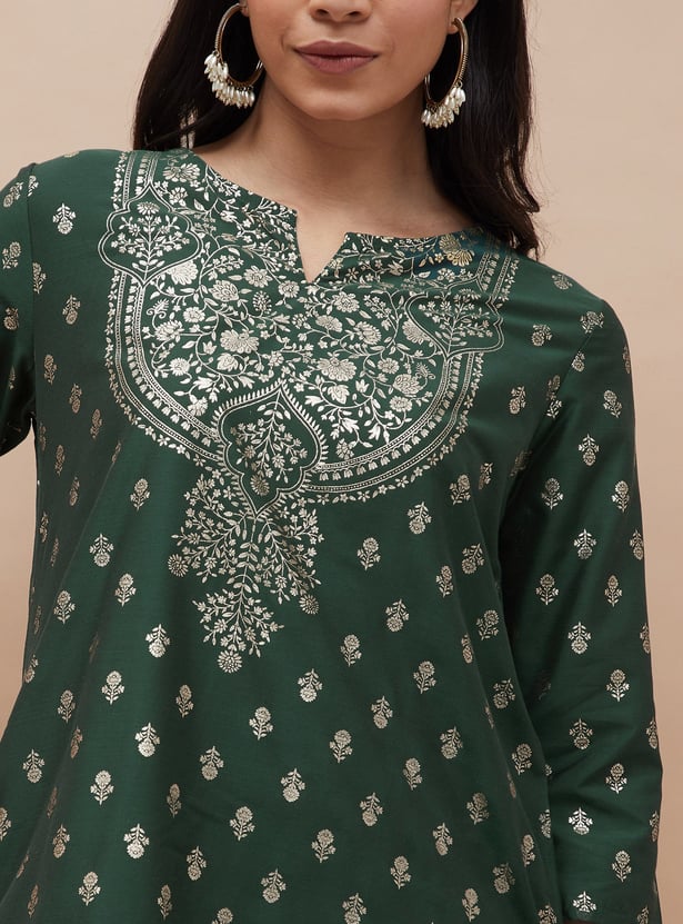 MELANGE Ethnic Motif Straight Kurta