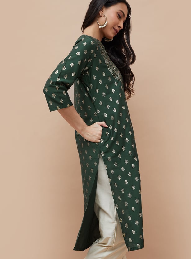 MELANGE Ethnic Motif Straight Kurta