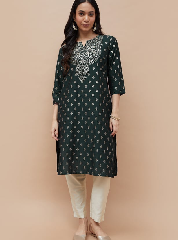 MELANGE Ethnic Motif Straight Kurta