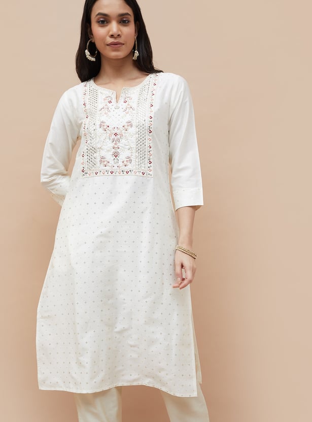 MELANGE Embroidered Straight Kurta