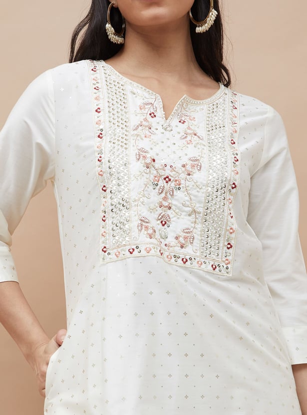 MELANGE Embroidered Straight Kurta