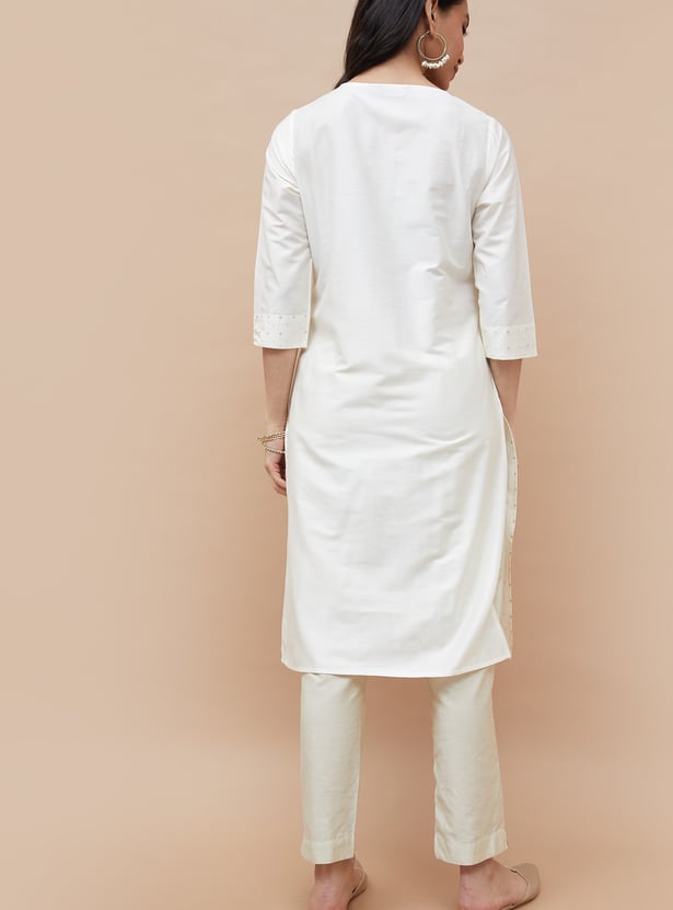 MELANGE Embroidered Straight Kurta
