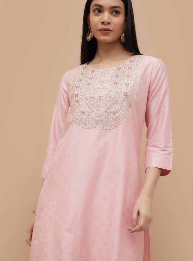 MELANGE Embroidered Straight Kurta