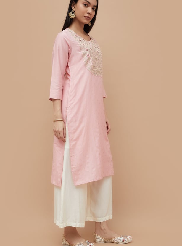 MELANGE Embroidered Straight Kurta