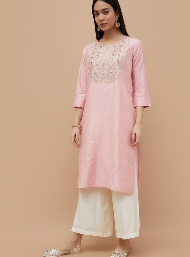 MELANGE Embroidered Straight Kurta