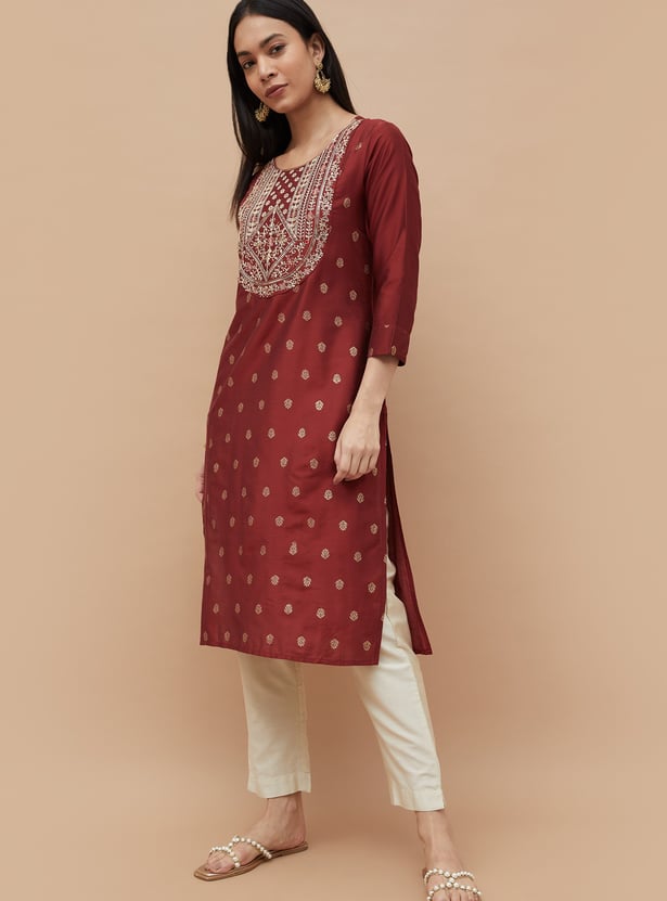 MELANGE Ethnic Motif Straight Kurta