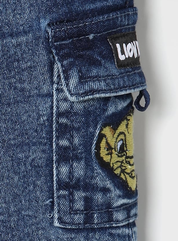 JUNIORS Boys The Lion King Appliqued Denim Joggers