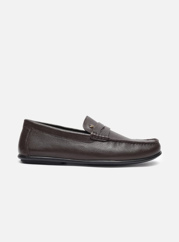 LOUIS PHILIPPE Textured Leather Loafers