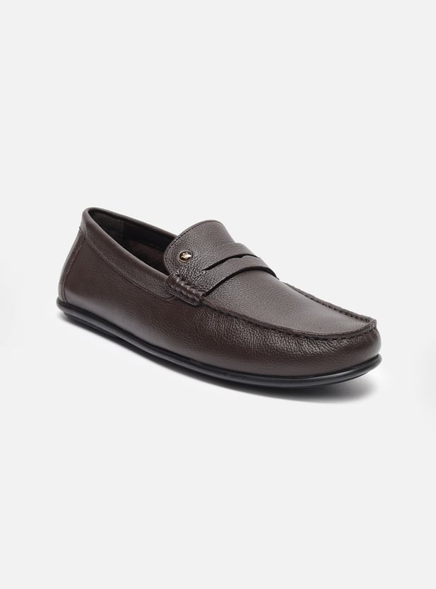 LOUIS PHILIPPE Textured Leather Loafers