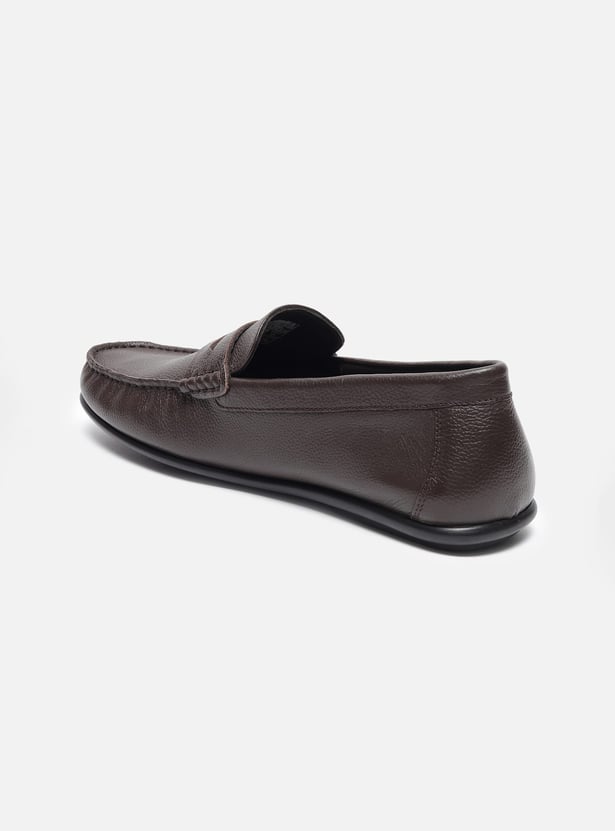LOUIS PHILIPPE Textured Leather Loafers