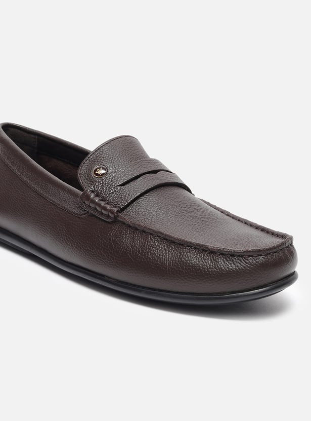 LOUIS PHILIPPE Textured Leather Loafers