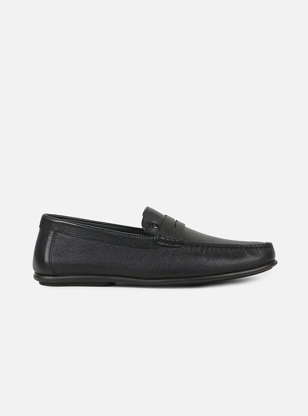 LOUIS PHILIPPE Textured Penny Loafers