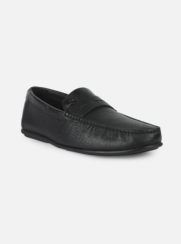 LOUIS PHILIPPE Textured Penny Loafers