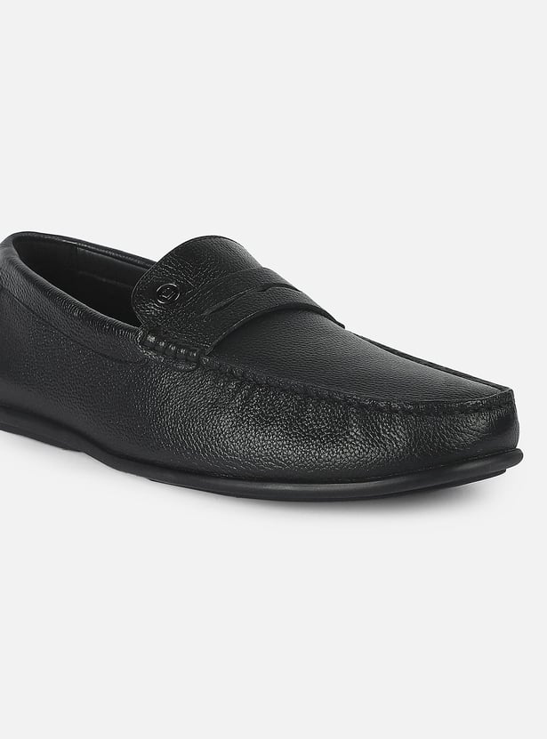 LOUIS PHILIPPE Textured Penny Loafers