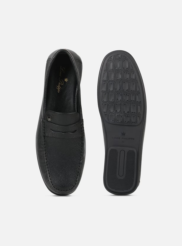 LOUIS PHILIPPE Textured Penny Loafers