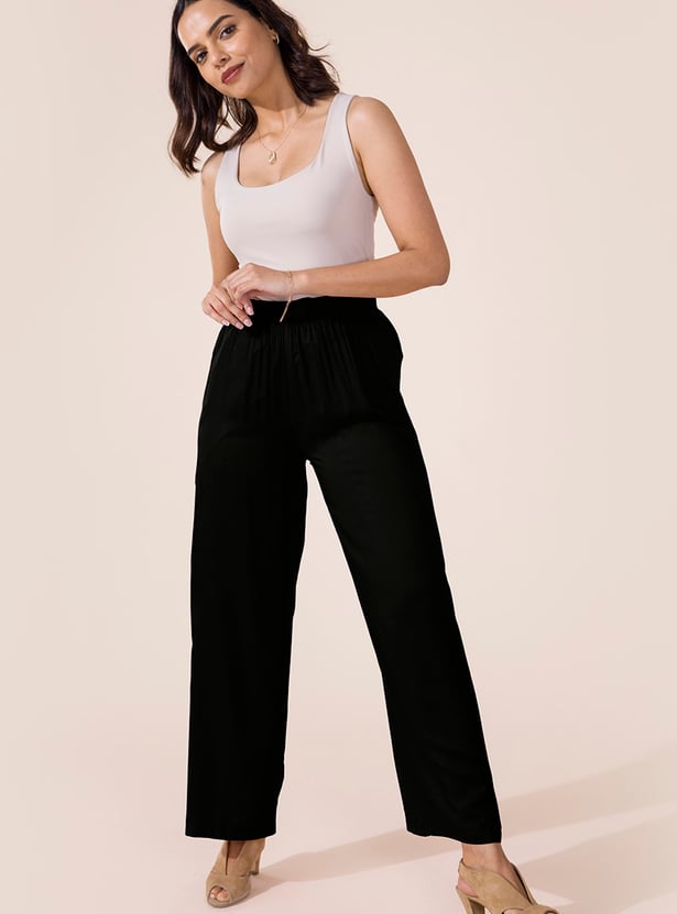 GO COLORS Solid Palazzos