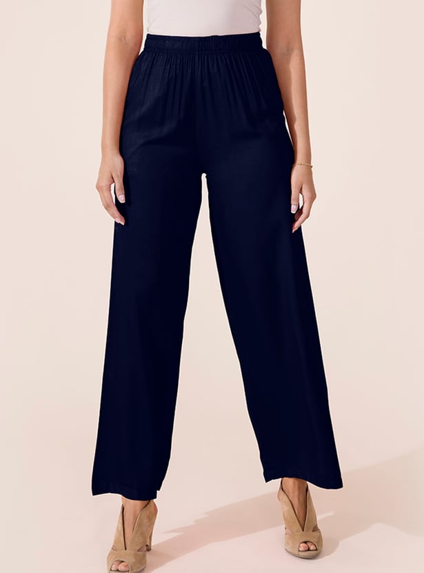 GO COLORS Solid Palazzos
