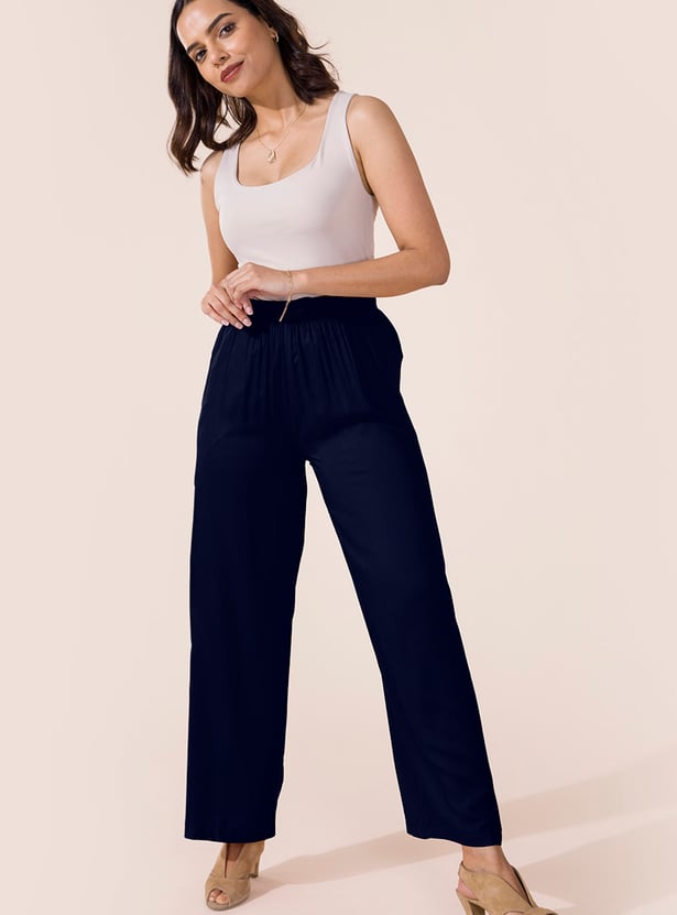 GO COLORS Solid Palazzos