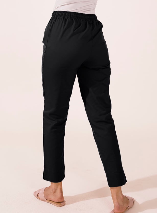 GO COLORS Solid Straight Pants