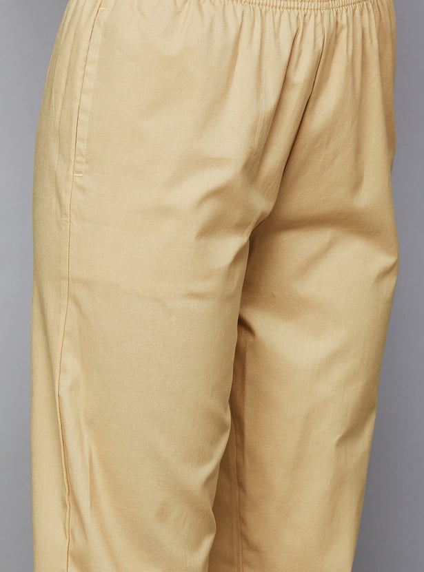 GO COLORS Solid Straight Pants