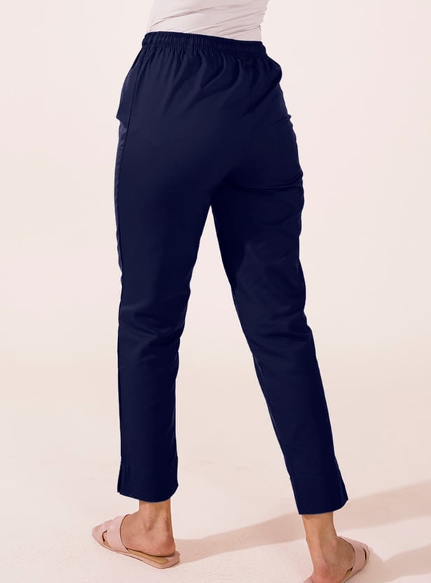 GO COLORS Solid Straight Pants