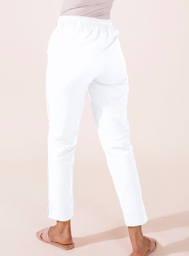 GO COLORS Solid Straight Pants