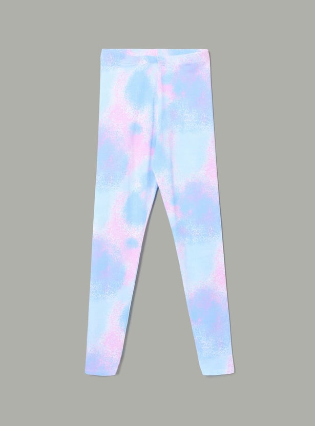 FAME FOREVER Girls Tie-Dye Elasticated Leggings