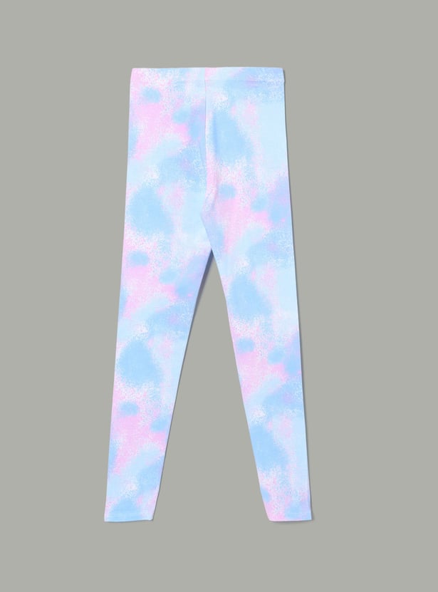 FAME FOREVER Girls Tie-Dye Elasticated Leggings