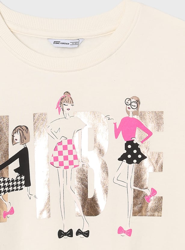 FAME FOREVER Girls Graphic Print Sweatshirt