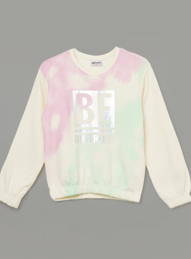 FAME FOREVER Girls Tie-Dye Print Sweatshirt