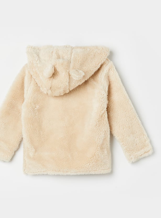 JUNIORS Boys Hooded Sweatshirt with Bear Pockets