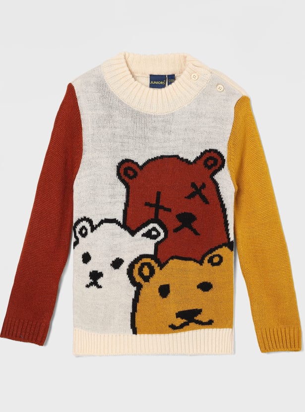 JUNIORS Boys Bears Knit Sweater