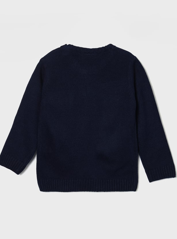 JUNIORS Boys Tie-Knitted Sweater