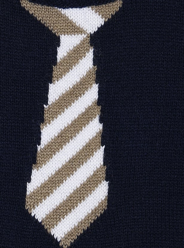 JUNIORS Boys Tie-Knitted Sweater