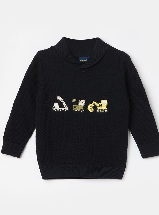 JUNIORS Boys Appliqued Sweater