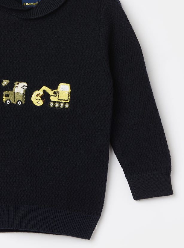 JUNIORS Boys Appliqued Sweater