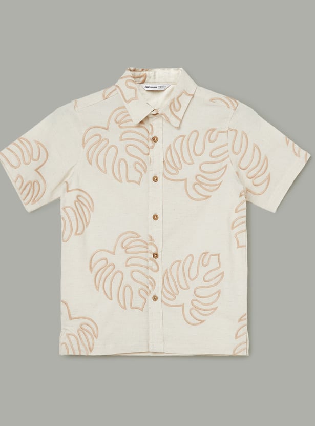 FAME FOREVER Boys Embroidered Shirt