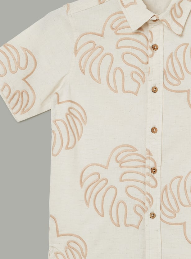 FAME FOREVER Boys Embroidered Shirt