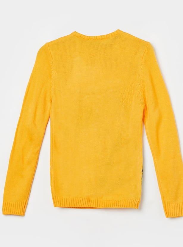 FAME FOREVER Boys Dinosaur Applique Sweater