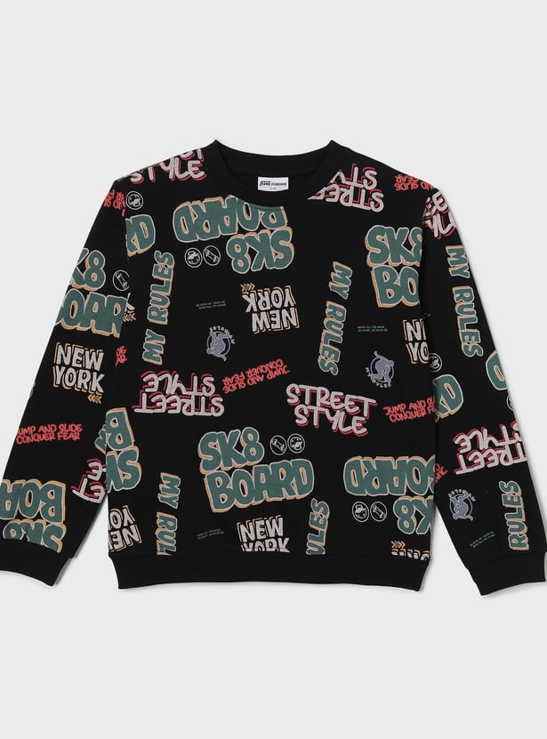 FAME FOREVER Boys Typographic Print Sweatshirt