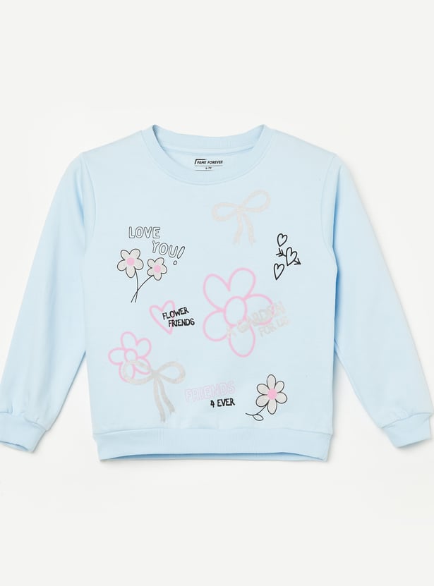 FAME FOREVER Girls Floral Print Sweatshirt