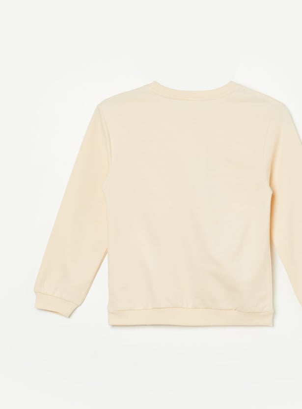 FAME FOREVER Girls Metallic Print Sweatshirt