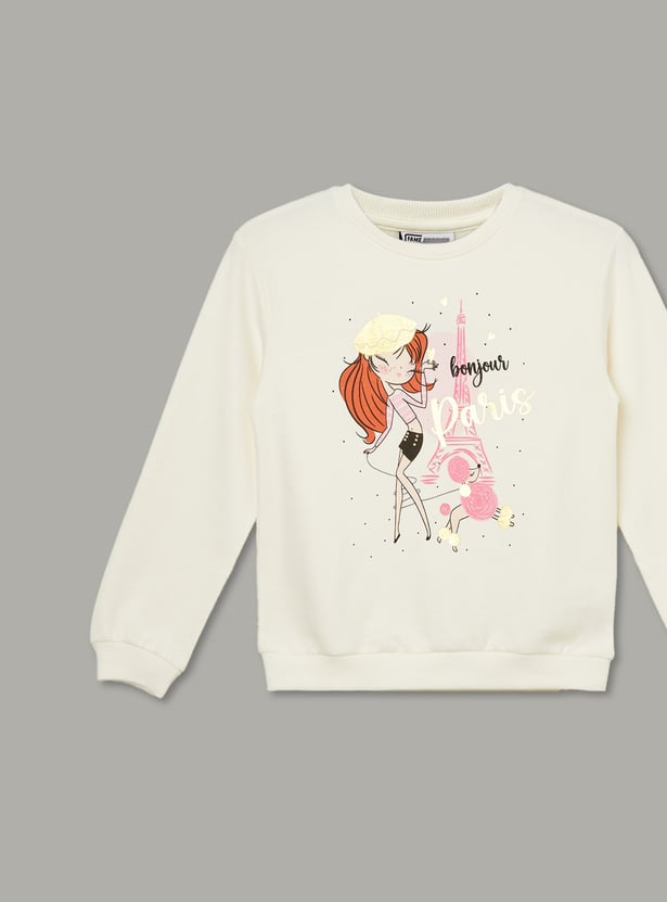 FAME FOREVER Girls Graphic Print Sweatshirt