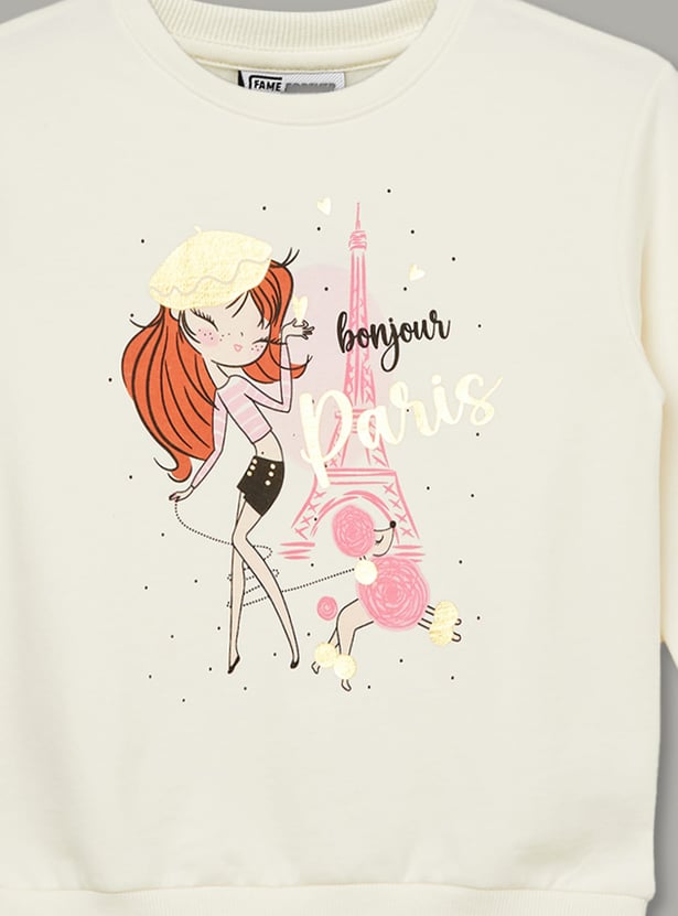 FAME FOREVER Girls Graphic Print Sweatshirt