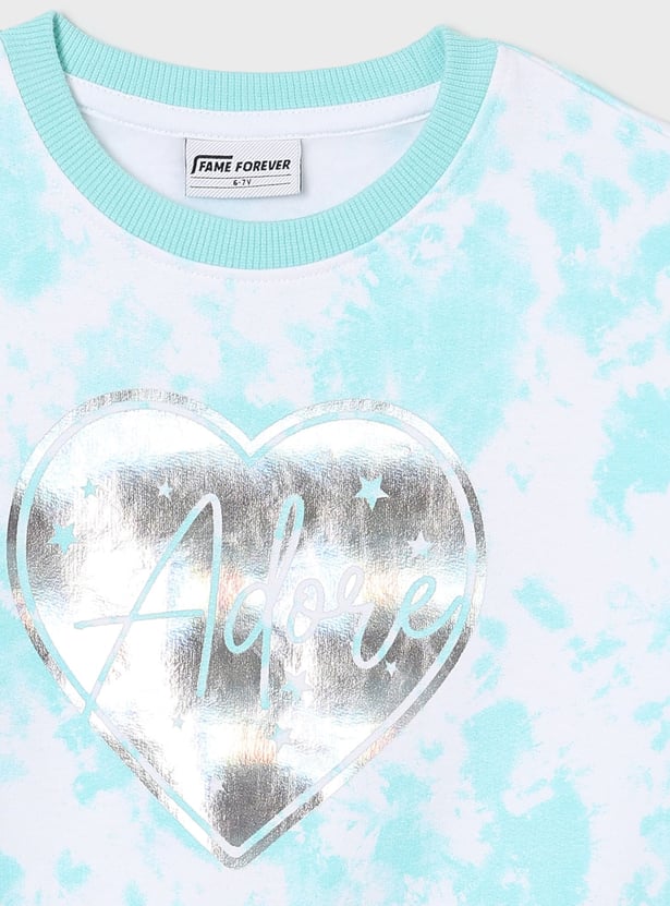 FAME FOREVER Girls Heart Print Sweatshirt