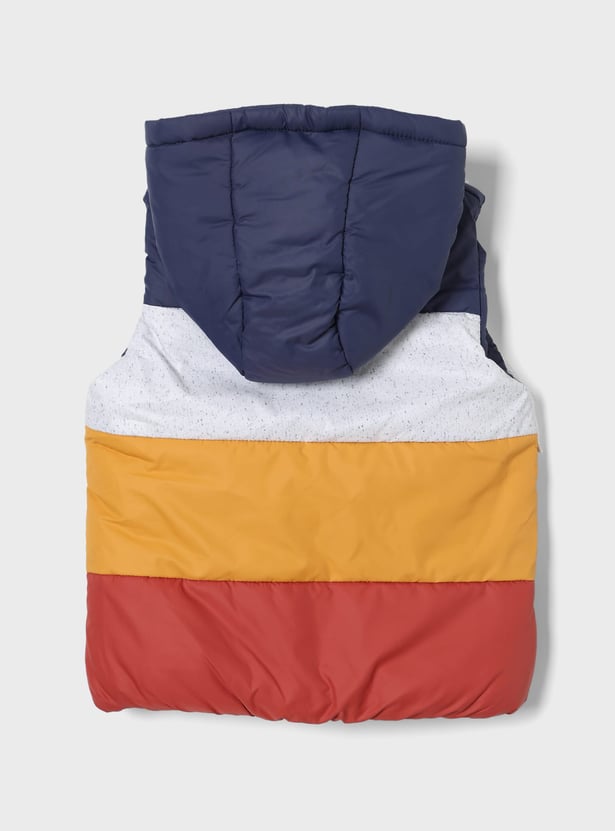 JUNIORS Boys Colourblock Hooded Gilet