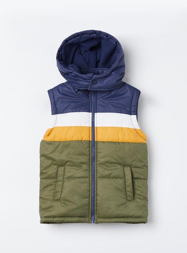 FAME FOREVER Boys Colourblock Hooded Gilet