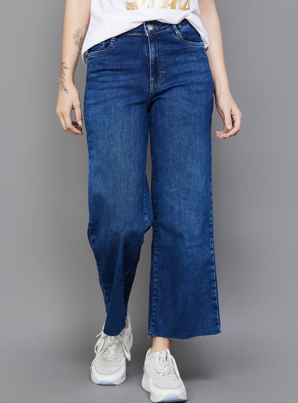 KRAUS Medium Washed Wide Leg Jeans