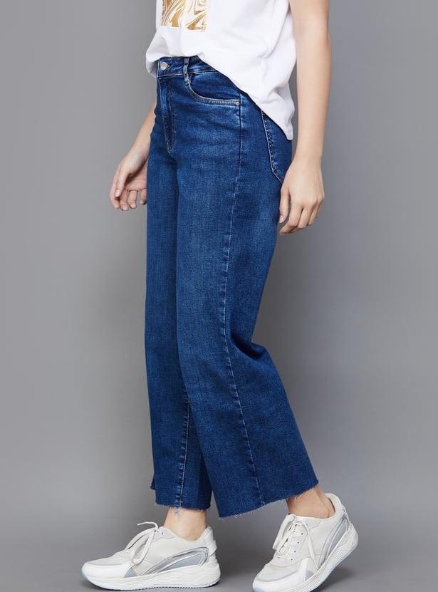 KRAUS Medium Washed Wide Leg Jeans